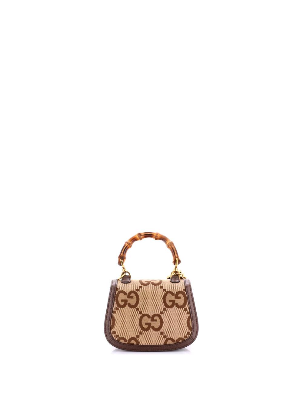 Gucci Bamboo Top Handle Bag Jumbo Gg #301539G24B - Picture 3 of 8